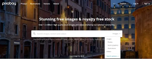 3 مواقع للحصول علي صور و فيديوهات بدون حقوق | موقع Pixabay