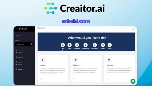 Creaitor.ai برنامج الكتابة بالذكاء الاصطناعي