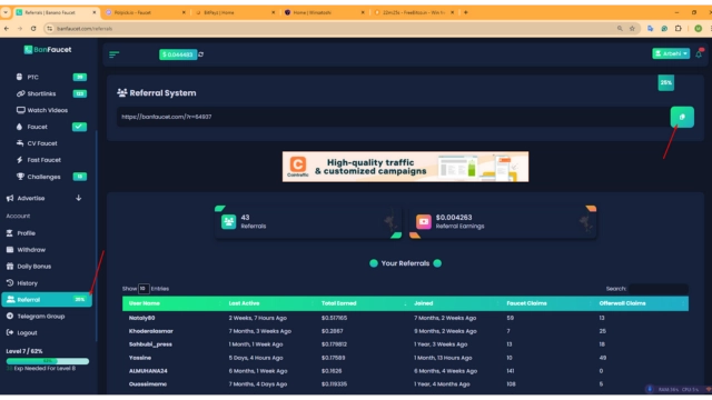 ربح عملات رقمية مجانا بدون حد ادنى الربح من مشاهدة الاعلانات و المهام