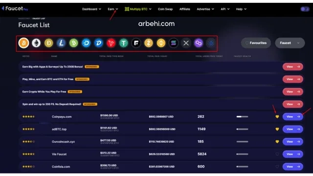 الربح من الصنابير المجانية على الفوست باي