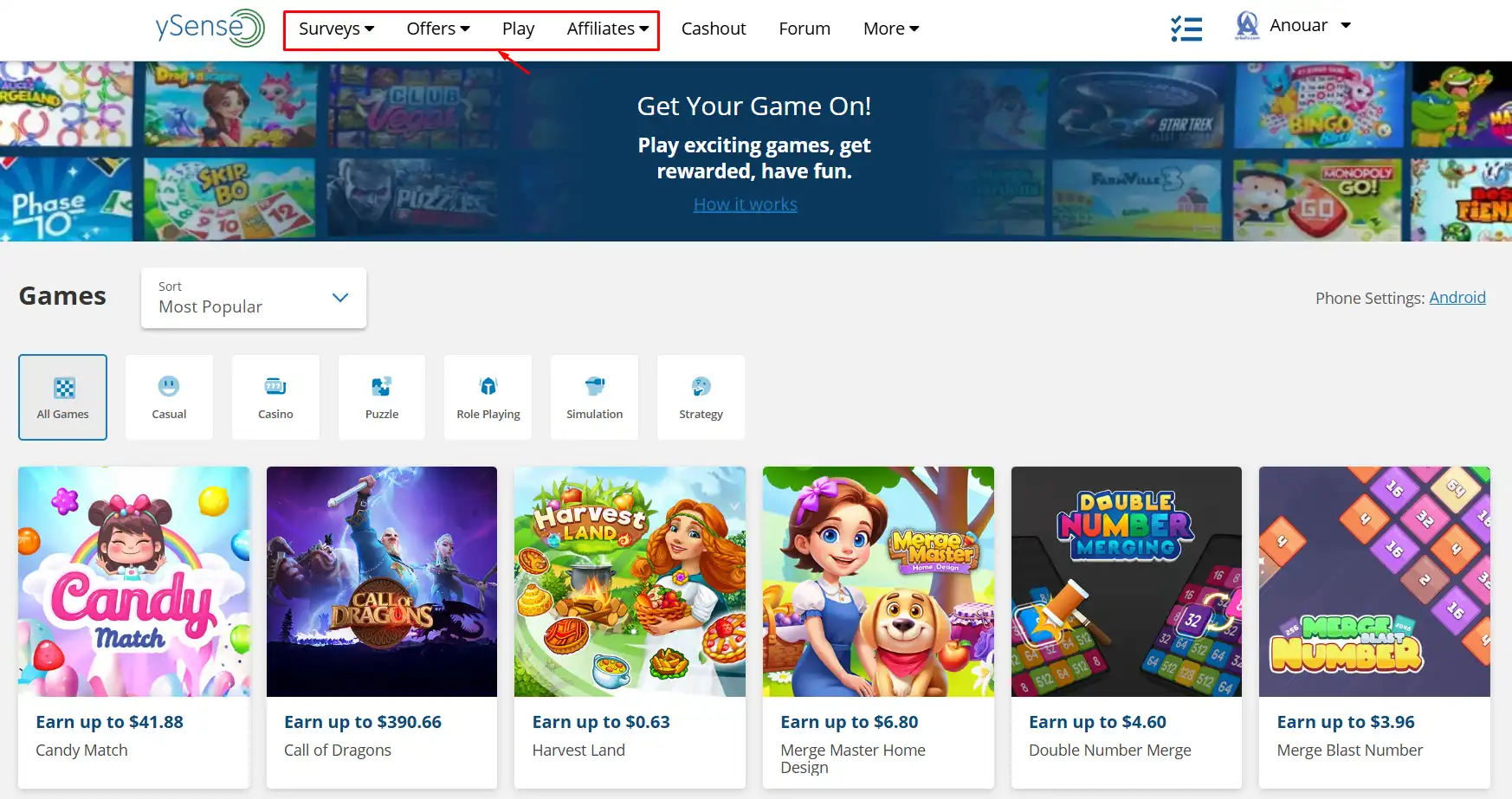 طرق الربح من ySense