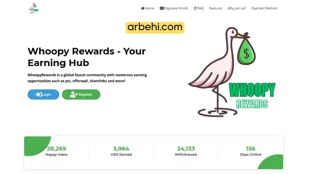 اربح من أقوى صنبور بيتكوين من موقع Whoopyrewards