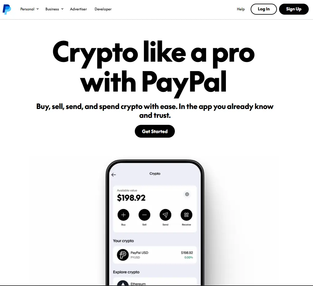 باي بال تطلق خدمة Pay with Crypto بدعم لأكثر من 100 عملة رقمية