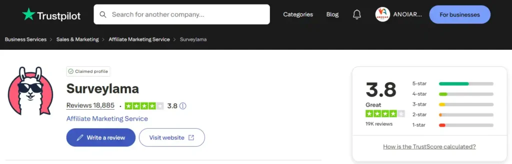 هل موقع surveylama.com موثوق؟