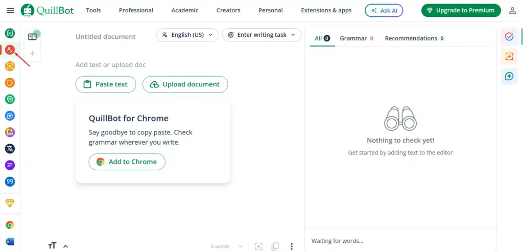 QuillBot: أداة الذكاء الاصطناعي للكتابة والتدقيق النحوي