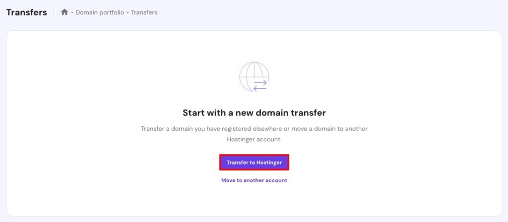 شراء خدمة نقل الدومين من Hostinger