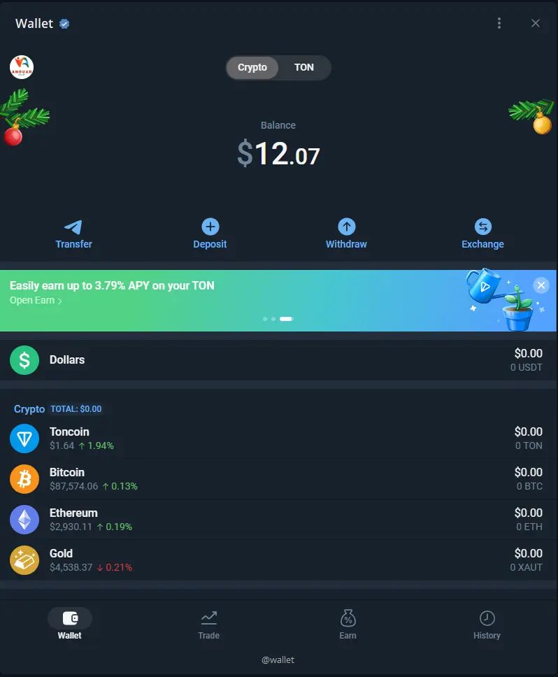 محفظة تليجرام