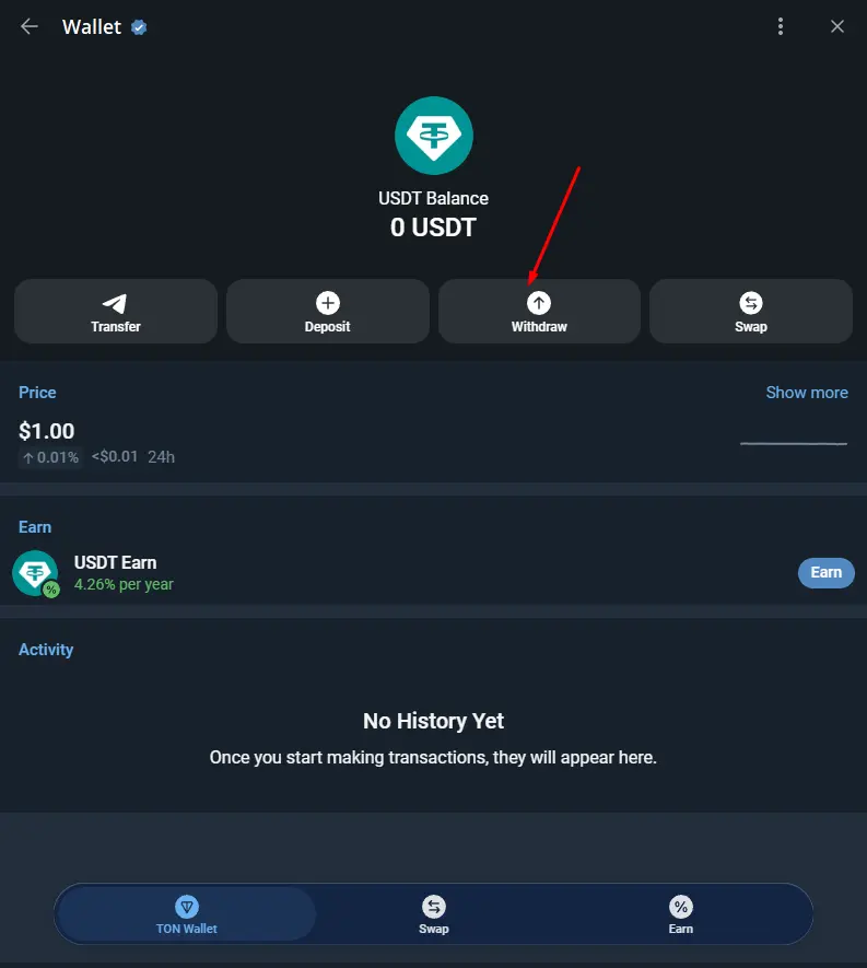كيفية تحويل USDT من محفظة تليجرام إلى منصة بينانس