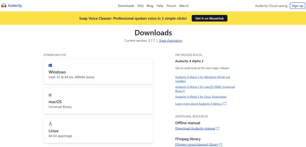 كيفية تحميل وتثبيت برنامج تسجيل وتحرير الصوت أوداسيتي Audacity