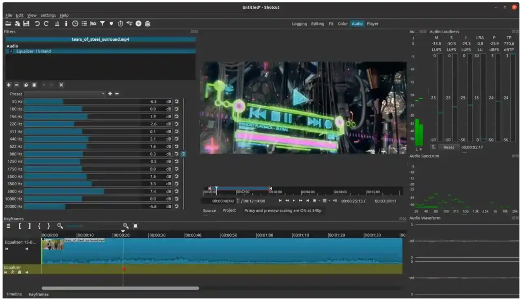 محرر الفيديو Shotcut مجاني 100%